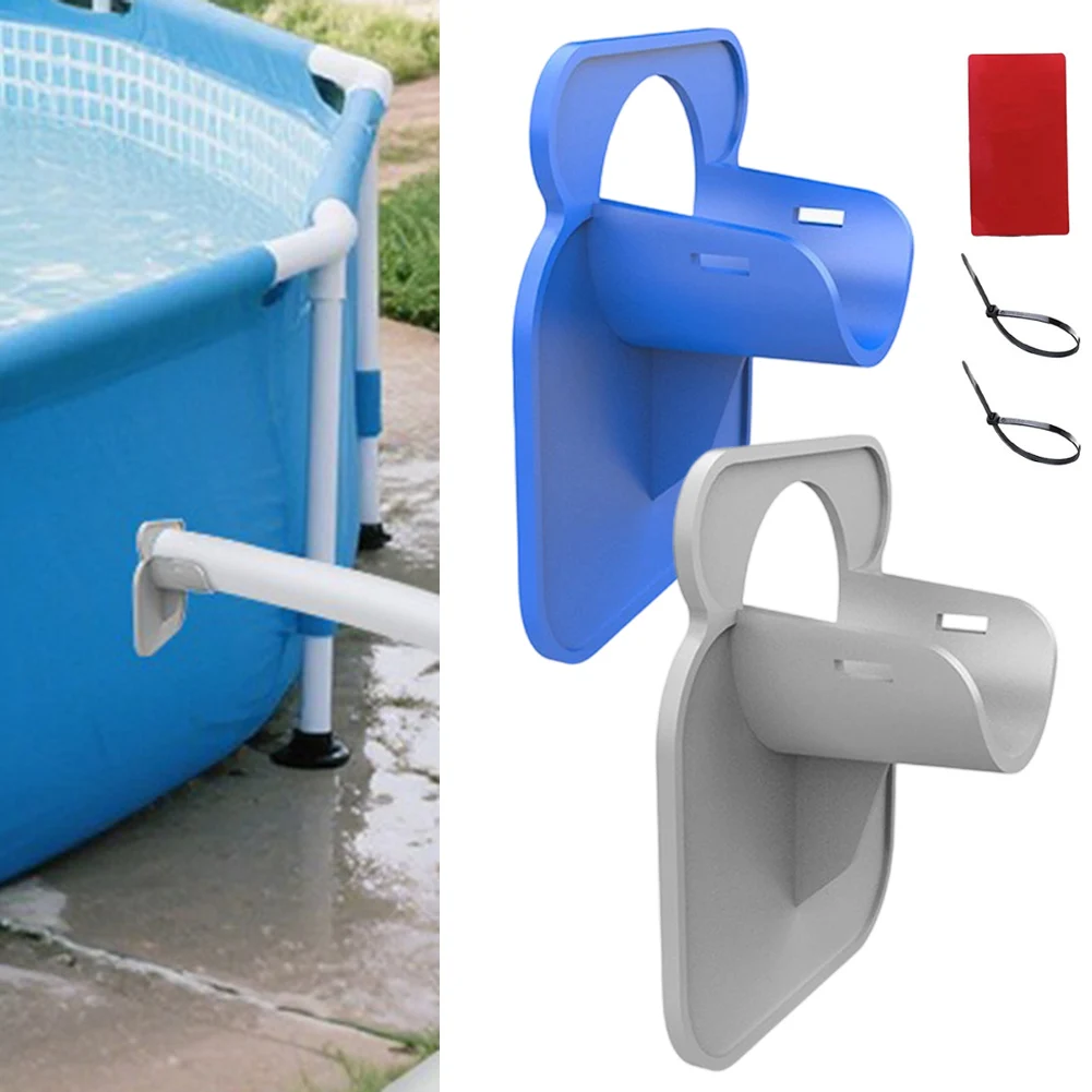 2PCS Swimming Pool Pipe Fixing Holder For Intex Above Ground Pool 30-38mm Hose Outlet Mount Bracket With Cable Tie Clamp