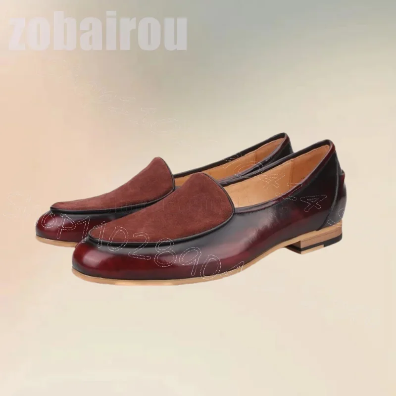 

Burgandy Patchwork Patent Leather Penny Loafers Fashion Slip On Men Shoes Luxury Handmade Party Banquet Dating Men Dress Shoes