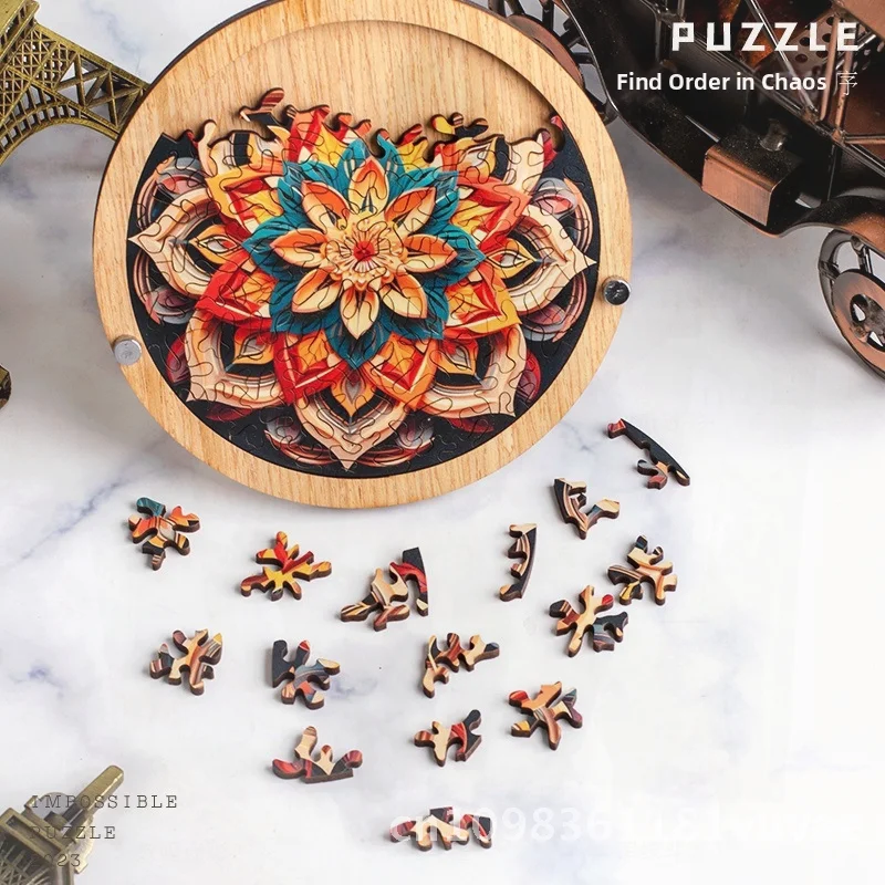 ปริศนาแมนดาลา - ของเล่นไม้เสริมสร้างสมาธิสำหรับเพื่อนสนิท ของตกแต่งสร้างสรรค์ ของขวัญวันเกิดที่เหมาะสำหรับแฟนสาว วัยรุ่น 15-35 ปี