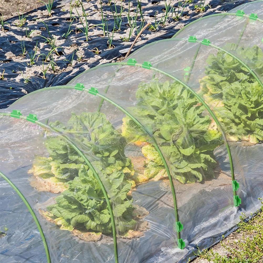 For Harsh Weather Conditions Green Greenhouse Clamps Plant Stake Clips Strong Plastic Material For Greenhouse Film
