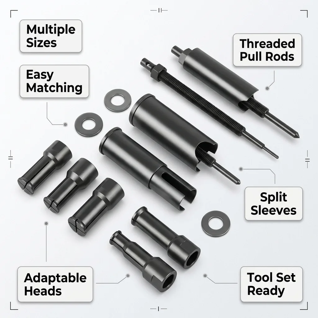 9-23mm Motorcycle Bearing Puller Set Bicycle Inner Bearing Extractor Hand Tool for Wheel Gear Remover Repair Shop or Garage Use