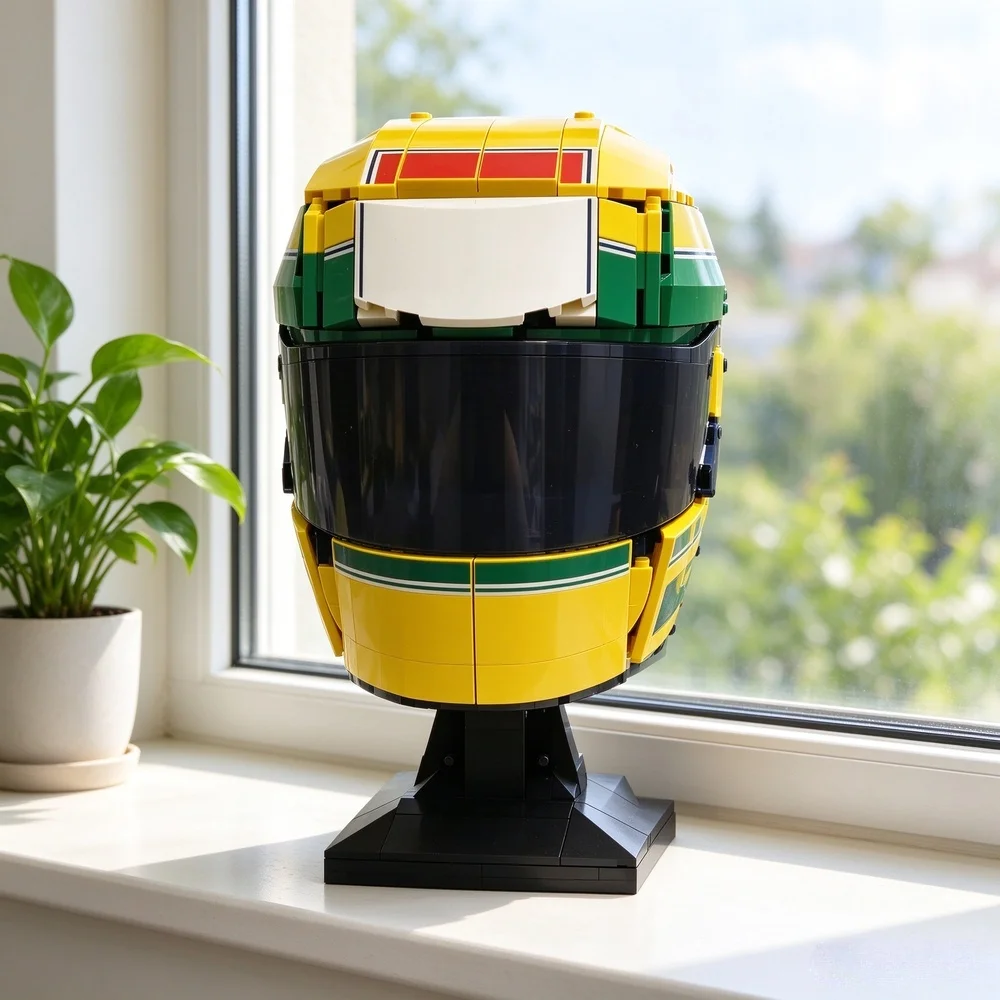 NEW Creative Yellow Racing Helmet  Model Display Set Desktop Decor Christmas Gifts for Friends