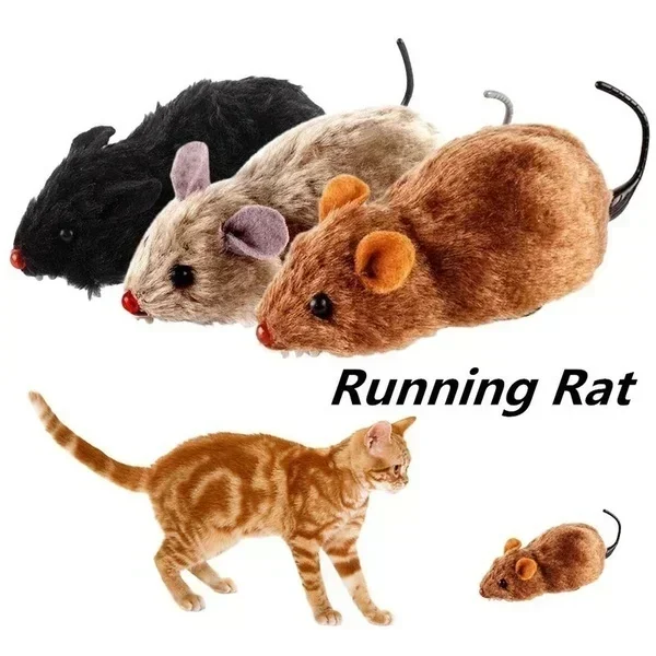Neue 1Pc Lustige Lebensechte Plüsch Maus Laufende Ratte Spielzeug für Katzen Hunde Schwanz Maus Haustiere Kinder Zufällige Farbe – Detail 2