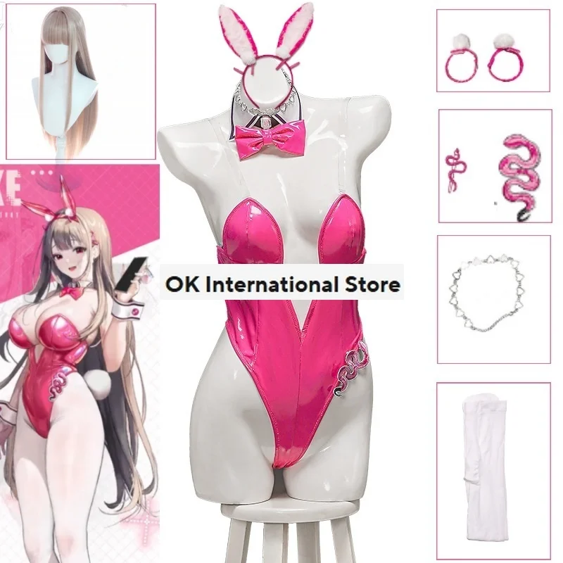 Viper Cosplay Costume Game GODDESS OF VICTORY NIKKE PU Leather Cosplay Sexy Viper Bunny Girl Cosplay Costume Wig NIKKE Viper Cos