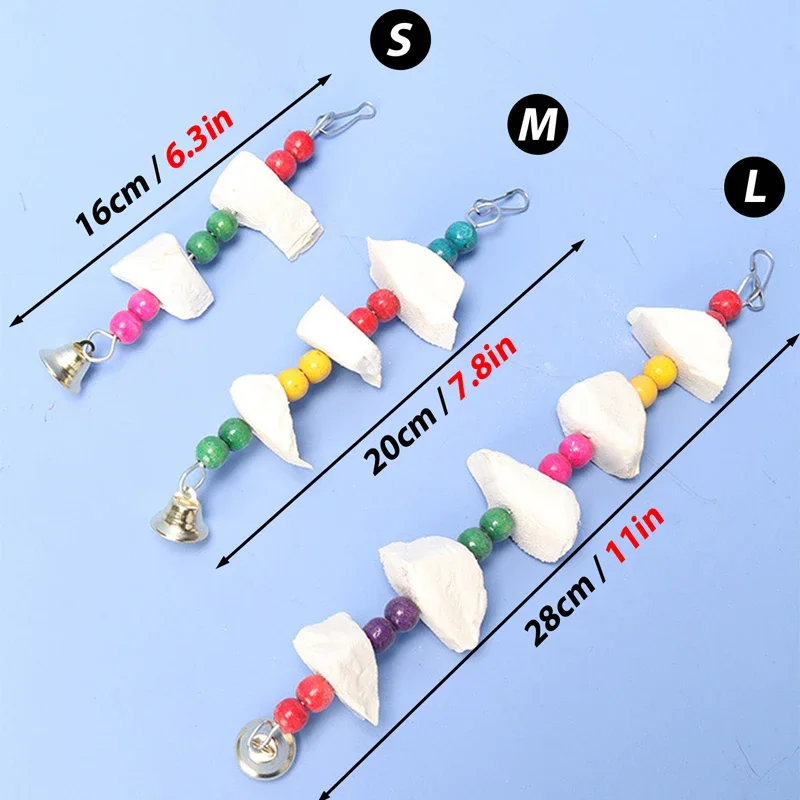 Hang Toy for Parrot Birds Training Cuttlefish Bones Calcium Supplements Bird Cage Perch Hamster Molars Chewing Toys Pet Supplies