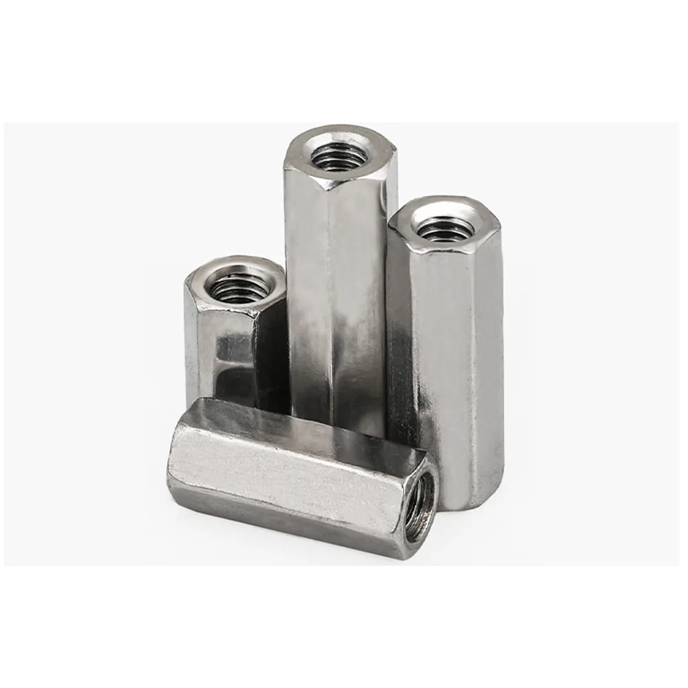 1/2/5pcs M3 M4 M5 M6 M8 M10 M12 304 Stainless Steel Hexagon Hex Extend Long Rod Coupling Nut Connector Joint Tubular Nut DIN6334