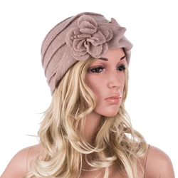 Elegant 1920s Style Ladies Hats Winter Beret Beanie Hats for Women Bucket Cloche Cap 100% Boiled Wool Warm Hats A376