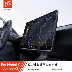YZ-Juste de Protection en Silicone pour Écran de Navigation, Cadre de Contrôle Central, Accessoires de Voiture, Modèle 3 Y