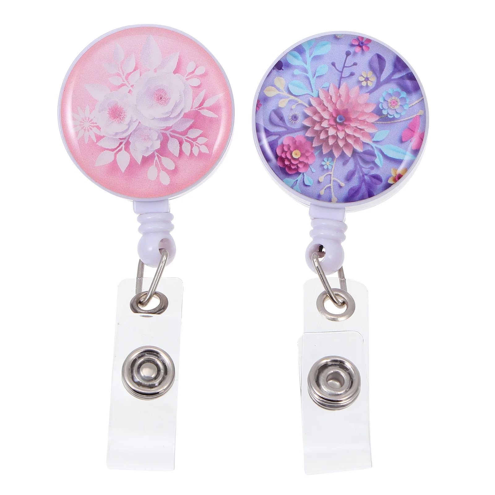 2 قطعة ثلاثية الأبعاد زهرة سهلة السحب شارة كليب قابل للسحب البلاستيك بطاقات الهوية حامل أبازيم العمل العالمي شارة اكسسوارات الاعتماد