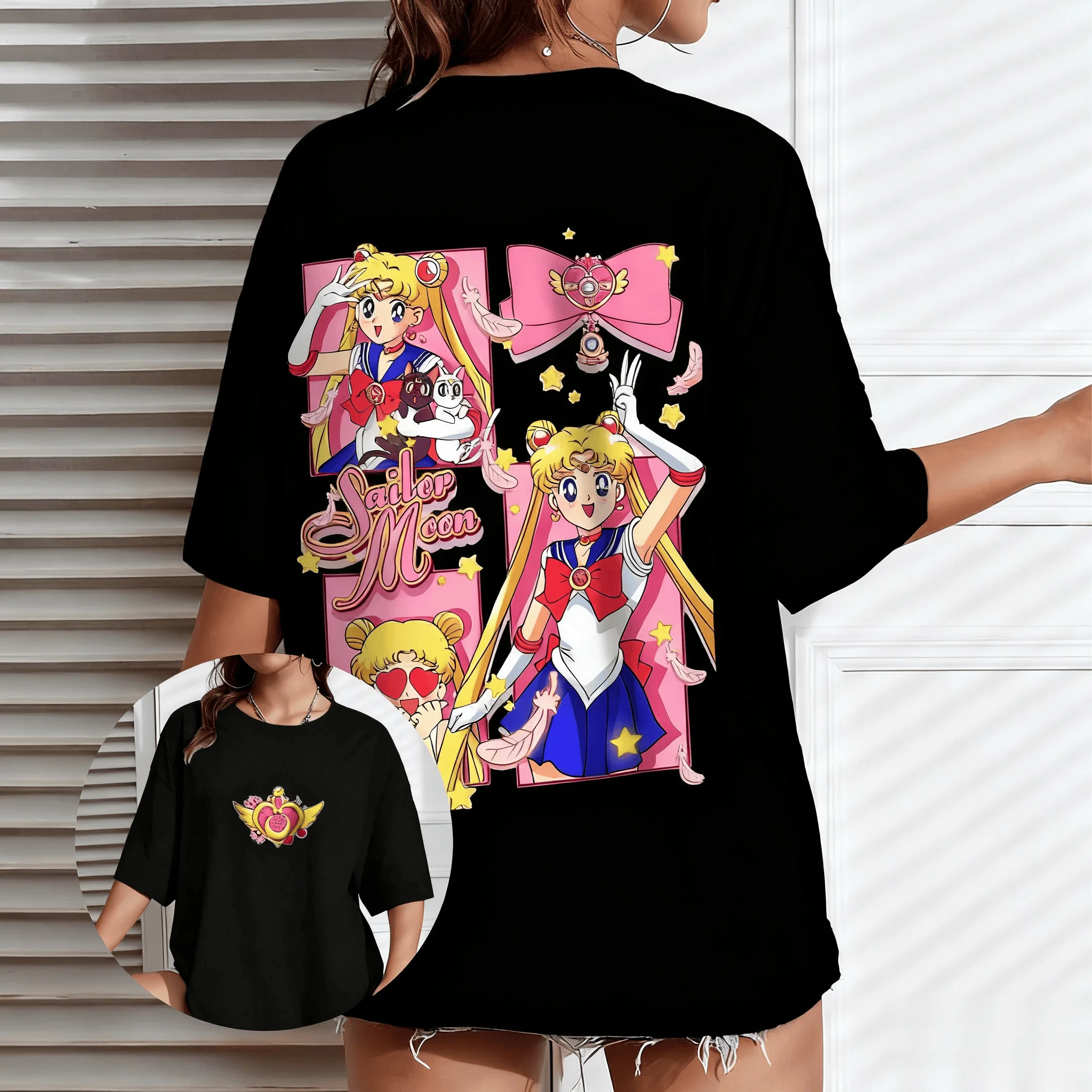 2026 Neujahr Sailor Moon Anime Herren- und Damen-T-Shirt Lässiges Cartoon-T-Shirt Neuer Sommer Lockerer Streetwear-Stil Original