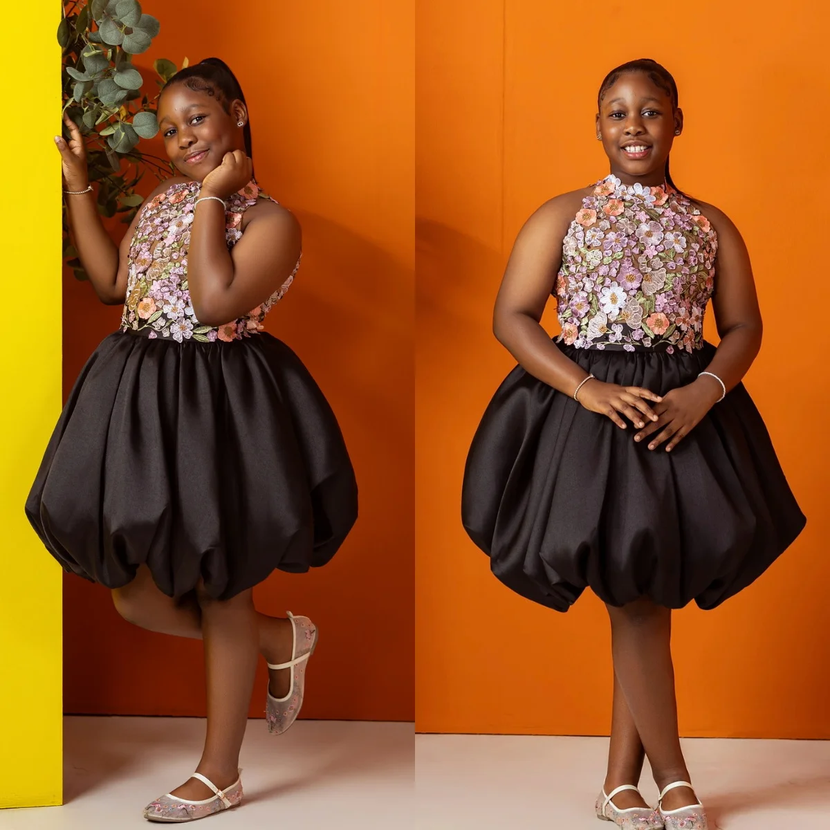 

Black Girl Pageant Dress Flower Girls Dresses for Wedding Customized Floral Kids Party Wear Baby Birthday Gowns for Photoshoot