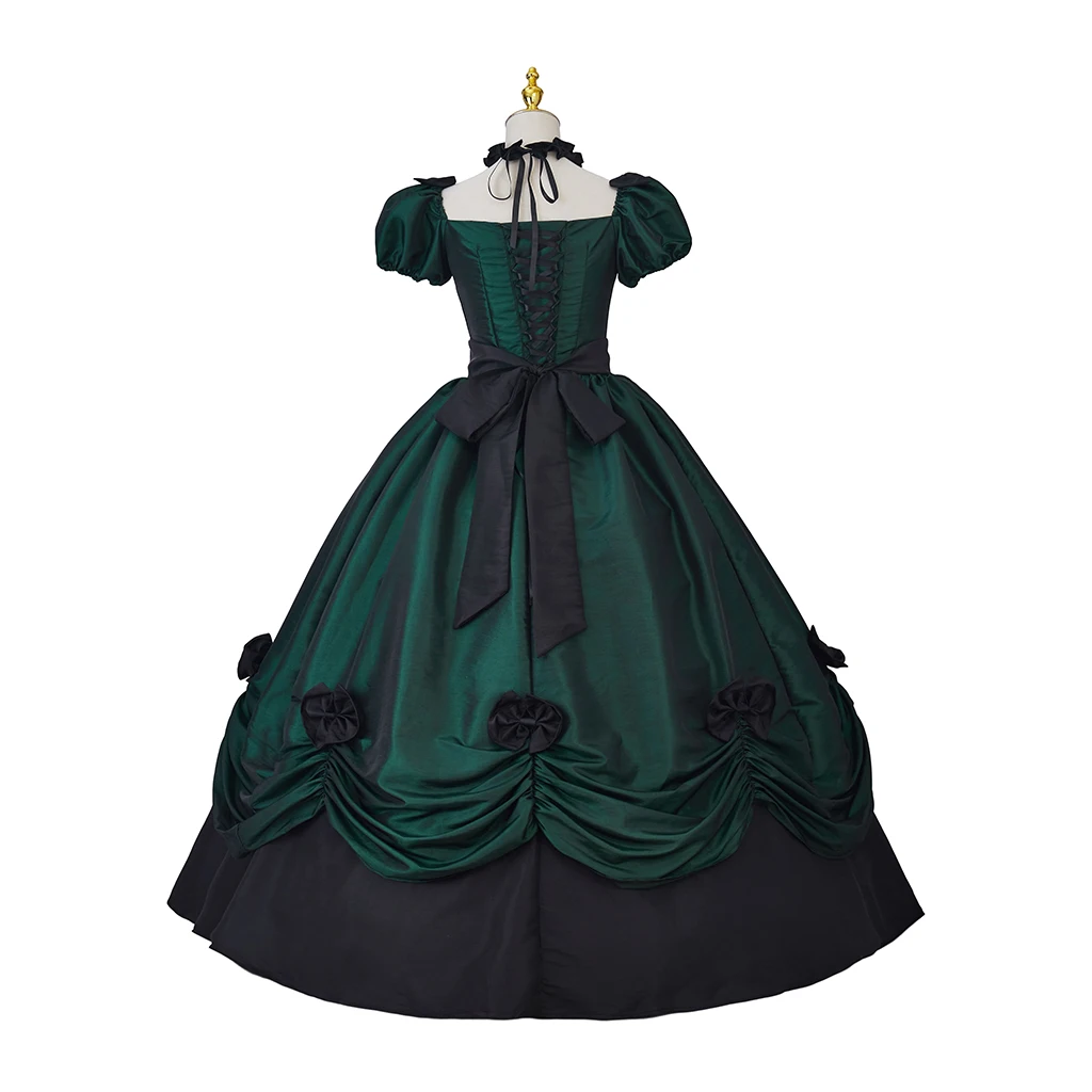 Medieval Green Women Renaissance Rococo Gothic Victorian Dress Southern Belle Girl Victorian Period Ball Gown Theater Costume