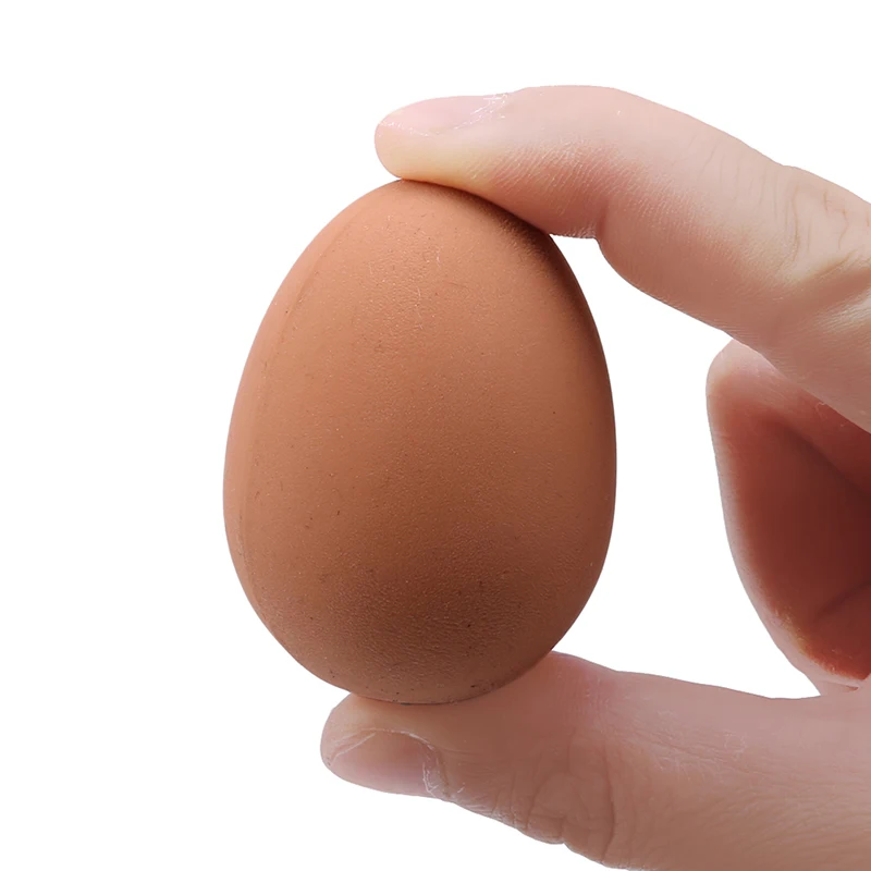 II-Novelty Bouncy Eggs Realistic Fake Rubber Bouncing BallsModel Farm Chicken Nesting Hen Hatching Egg  Pet Toy Prank Joke