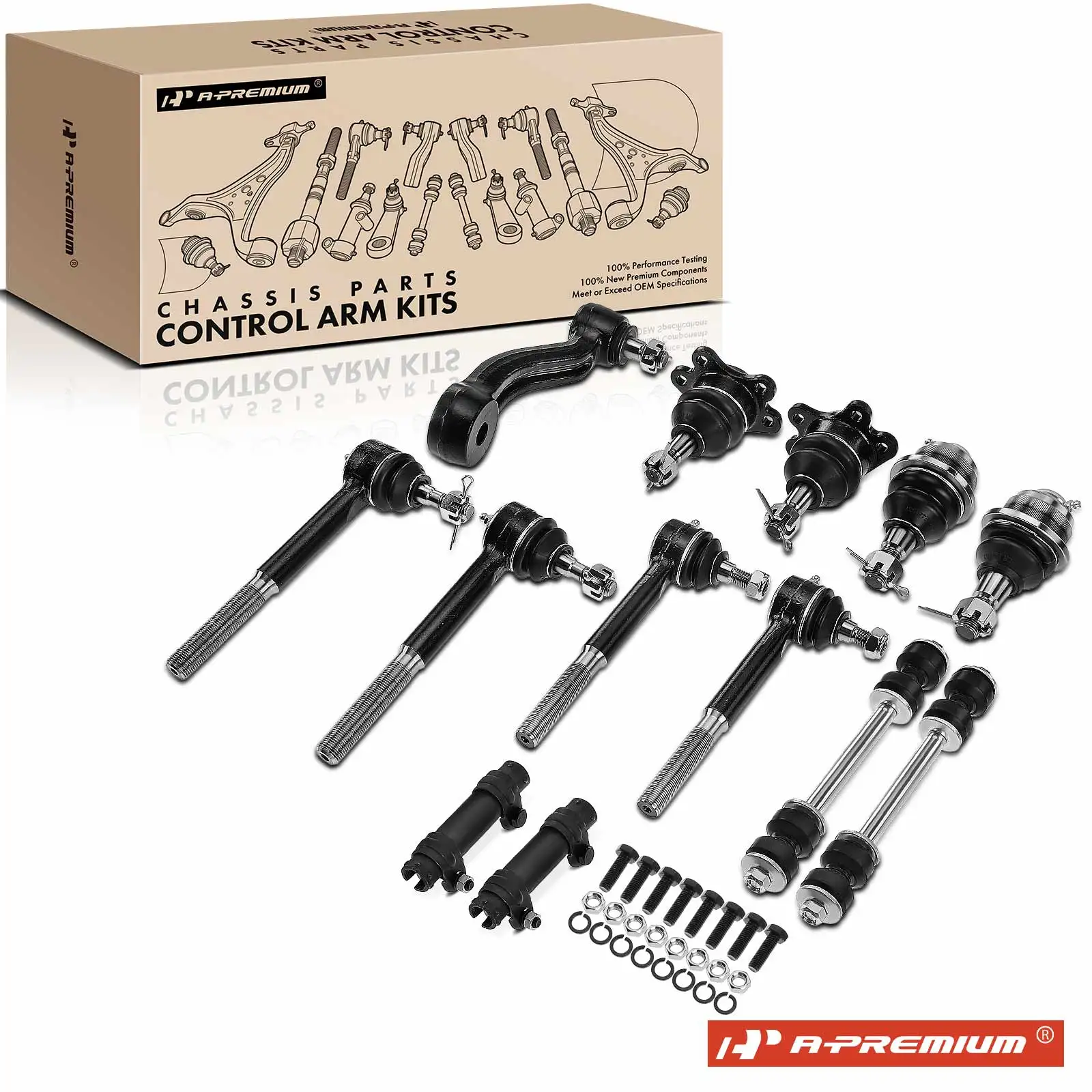 A-Premium 13x Idler Arm & Sway Bar Link & Tie Rod End with Sleeve & Ball Joint for Chevrolet Tahoe 1996-2000 GMC Yukon 1996-1999