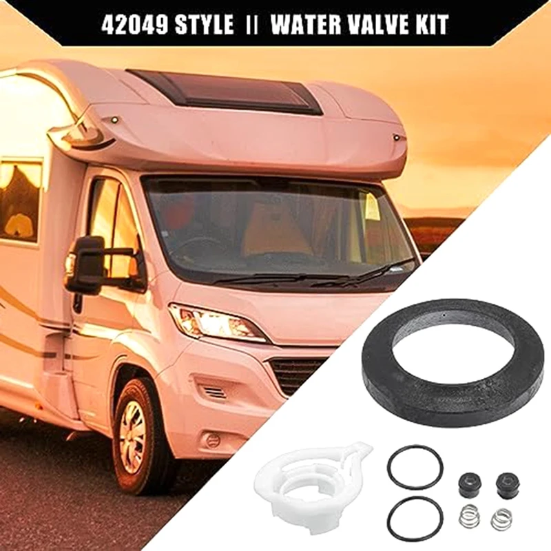 طقم صمامات مياه 42049 متين مقاوم للتسرب لمراحيض Style II RV سهل التركيب وسهل الاستخدام