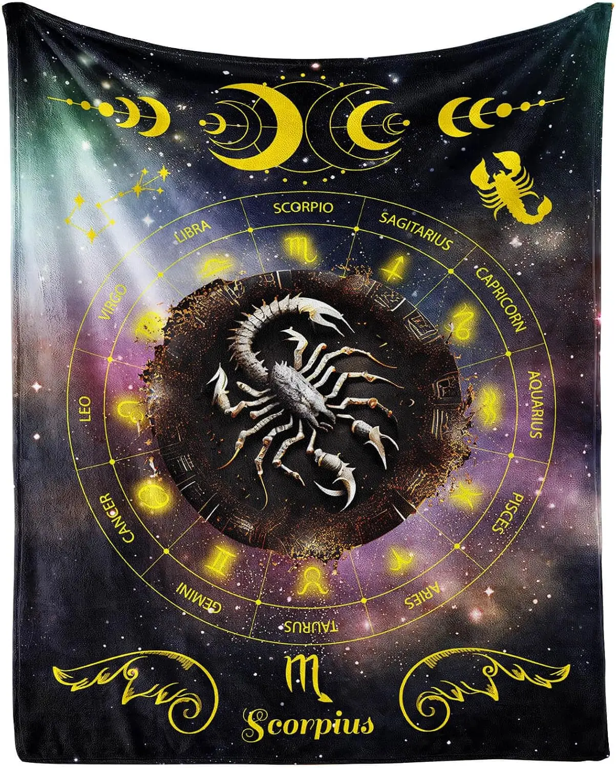Cosmic Zodiac Horoscope Blanket Throw Galaxy Astrology Starry Night Boho Constellation Tapestry 150x200cm
