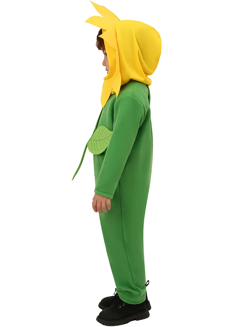 Plants Sunflower Cosplay green suit Costumes International Children's Day Halloween for kid