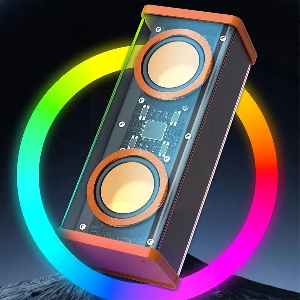 S01 Transparent Speaker Mecha Music Speakers Bluetooth 5.0 Wireless Stereo 2023 New Double USB Bluetooth Speaker image 3
