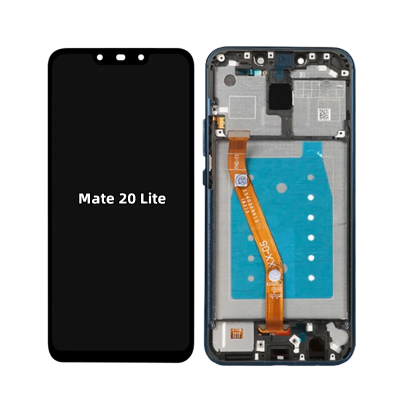 Mobile Phone Display Touch Screen Digitizer Assembly Replacement, Huawei Mate 20 Lite LCD, SNE LX1 L21 LX3, Original with Frame