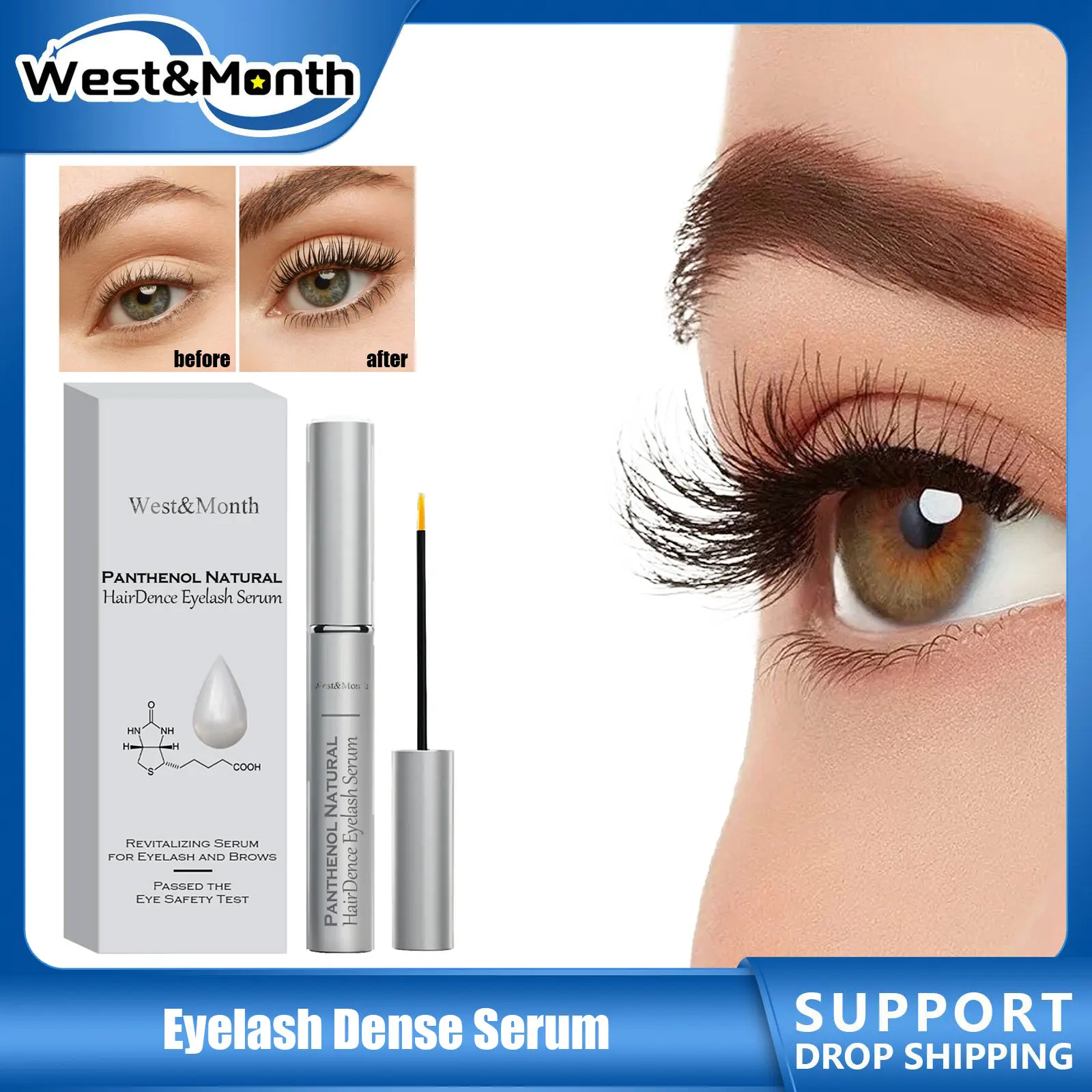 Eyelash Dense Serum Eyebrow Eyelash Lift Enhancer Lashes Longer Curled Lengthen Eyebrow Regrowth Natural Eyelash Growth Liquid