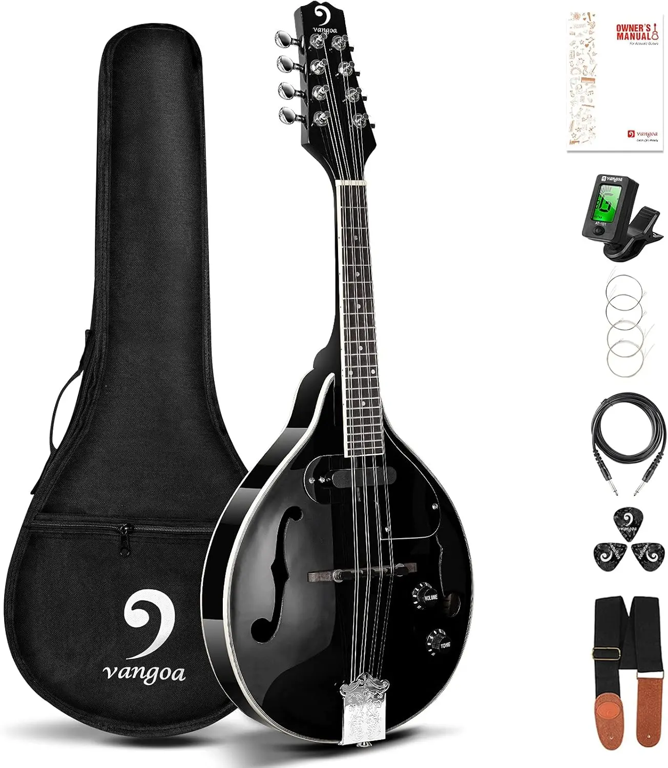 

Mandolin Instrument Mahogany Acoustic Electric A Style Mandolin Musical Instrument for Beginner Adults Teens Kids, Black