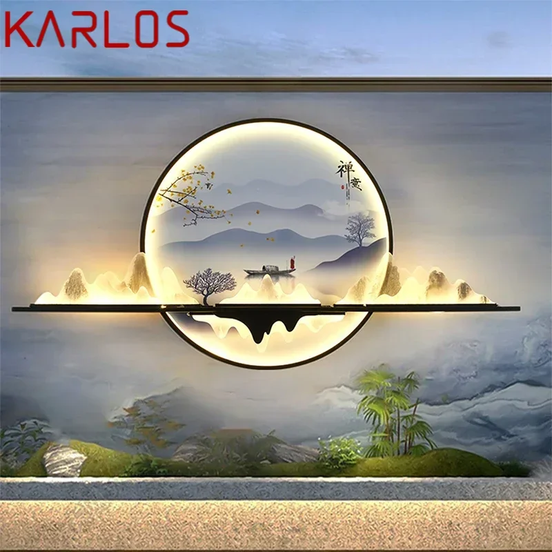 

KARLOS Outdoor Mural Lamp LED 1 Meter Diameter Circular Landscape Waterproof Mural Villa Courtyard Garden Decoration Painting