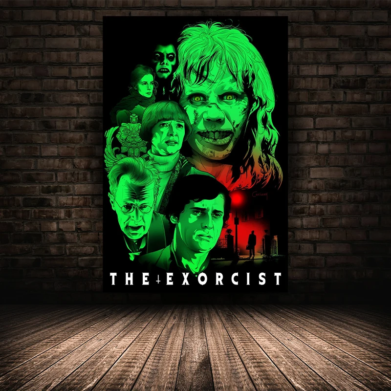 The Exorcist Classic Horror Movie Poster Canvas Painting Wall Art Horror Movie Characters Picture for Living Room Home Decor