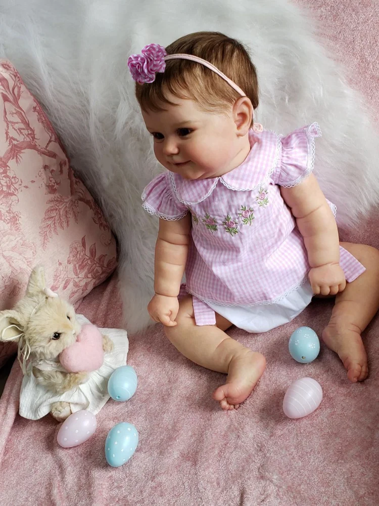 MRB 20 Inch Maddie Lovely Reborn Dolls Girl Silicone Vinyl or Cloth Body Newborn Blue Eyes Rooted Hair Best Christmas Gift