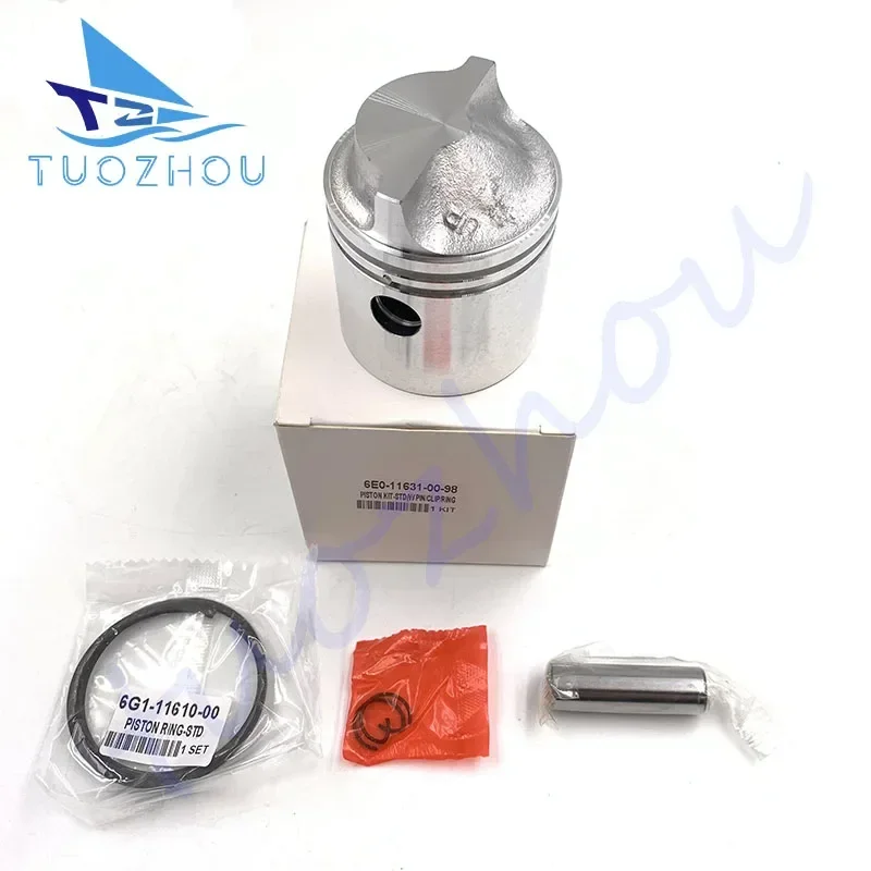 

Boat Engine 6E0-11631-00-98 STD Piston Set & 6G1-11610-00 Ring for Yamaha 4HP 5HP, 50mm STD