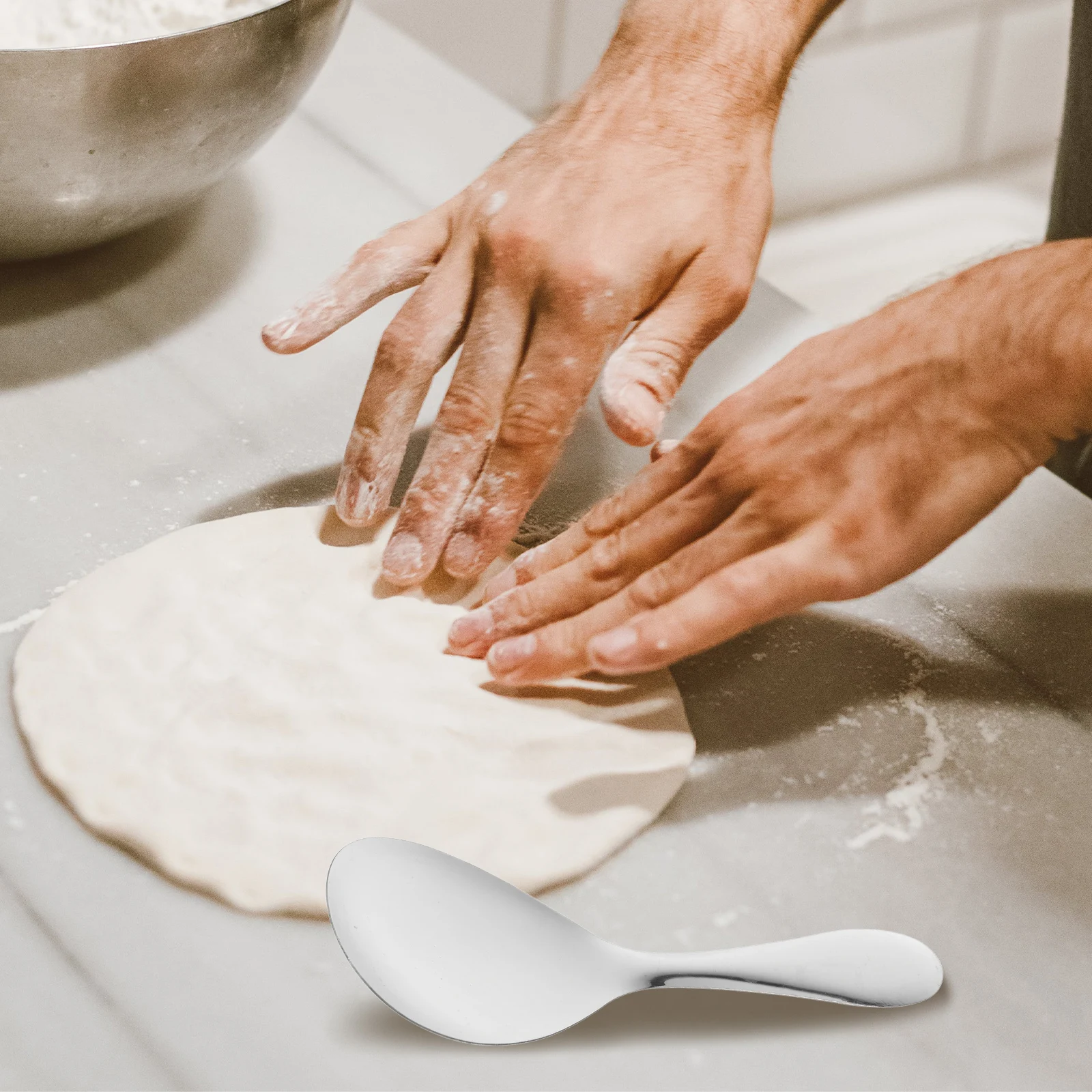 

2pcs Stainless Steel Spoon Kitchen Supplies Compact Reusable Paddle For Rice Cooker Long Lasting Polished Smooth Safe