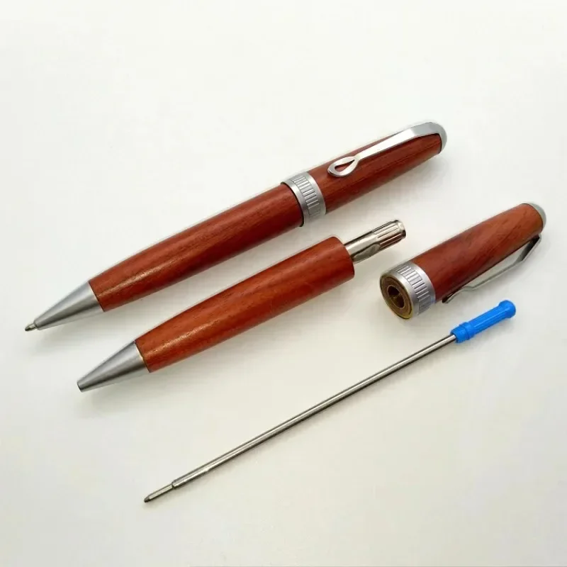 New Hand Polished All Solid Wood Ballpoint Pen 0.7mm Black Refill Heavy Grip Collection Ball Pen Office Accessories Cute Station