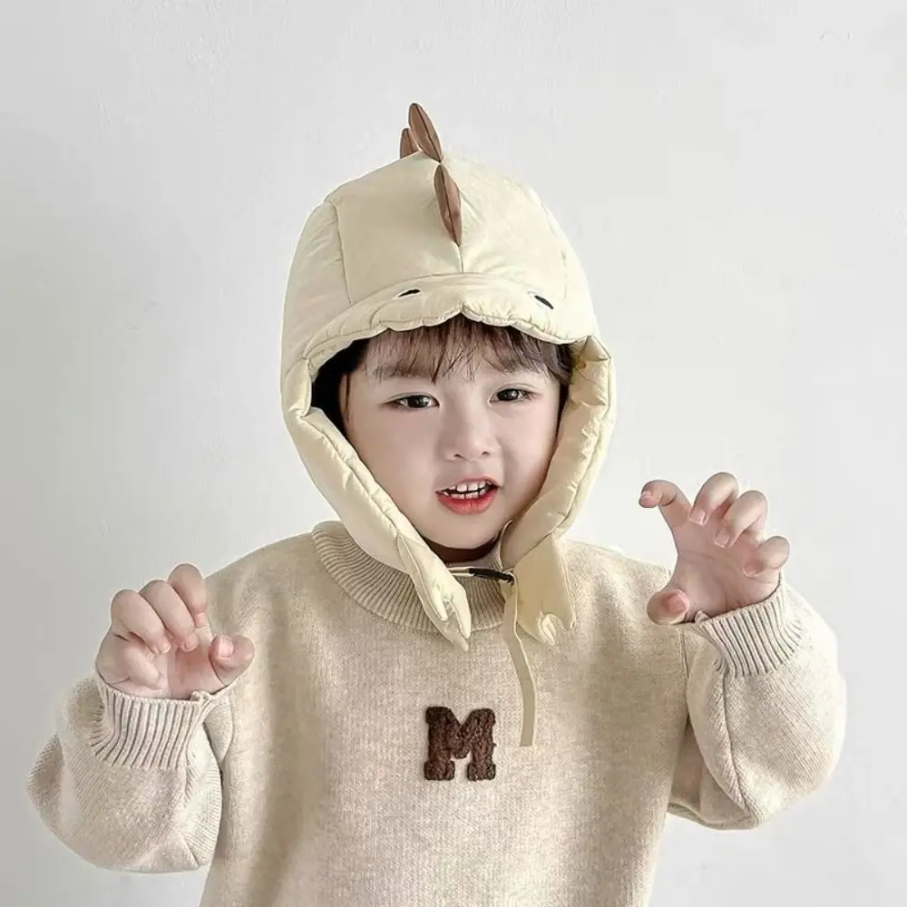 Thickened Dinosaur Children Lei Feng Hat Cotton Clip Windproof Winter Children Hat Ear Neck Protection Korean Style