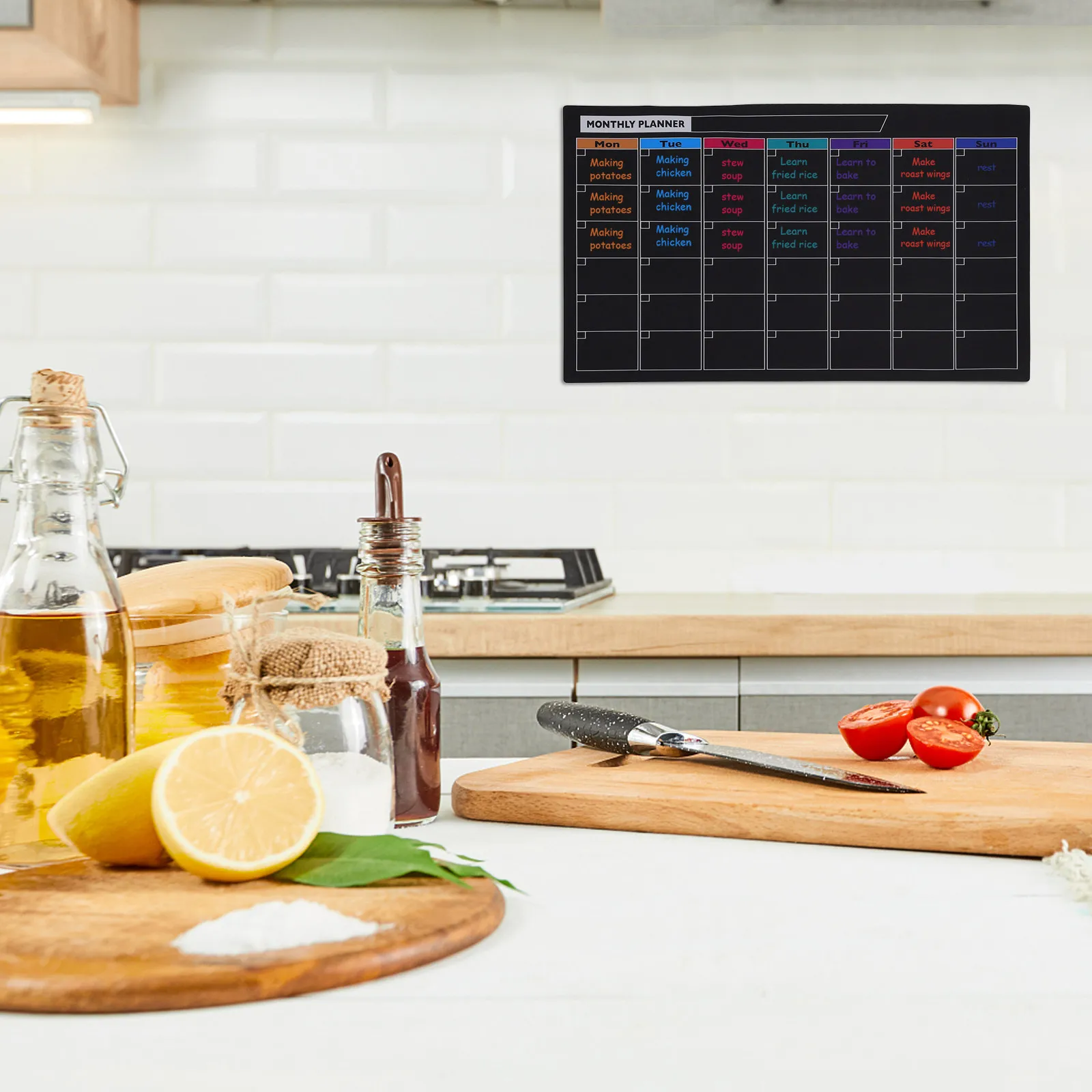 

Магнитная доска-планировщик, стираемая, маленькая доска для сообщений на холодильник, для ежемесячного расписания, напоминаний, заметок, планирования, календаря