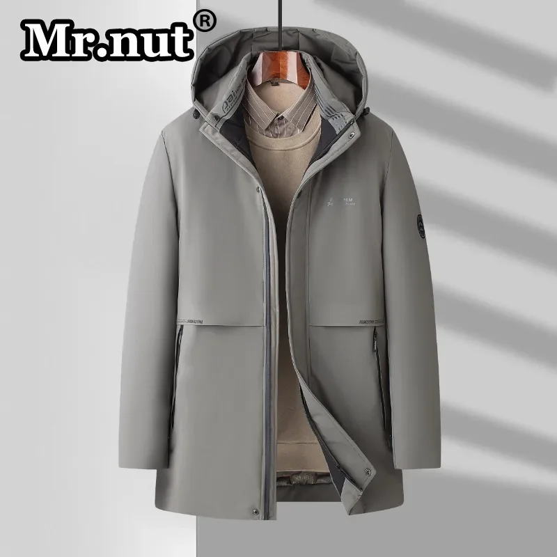 Mr.nut Frangivento Autunno Inverno Giacche da esterno Moda uomo Giacca imbottita in cotone caldo con cappuccio Cappotto termico da campeggio