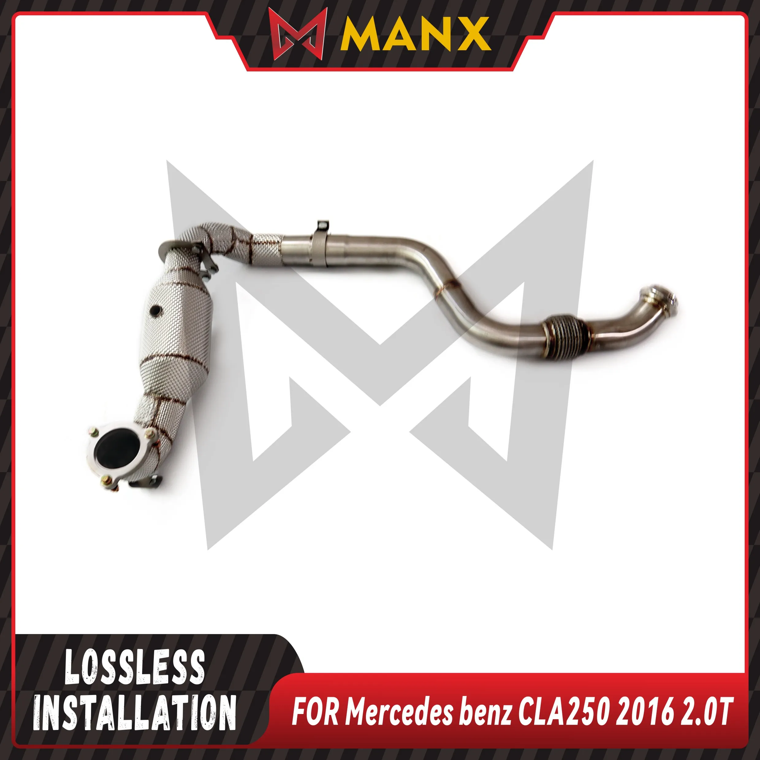 MANX SUS Downpipe Suitable for BENZ CLA250 2016 2.0T Performance car Exhaust System With Heat shield Lossless installation