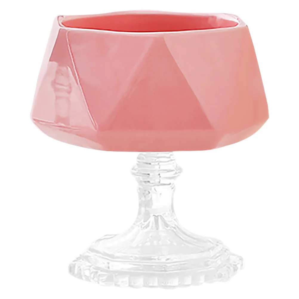 

Ceramic Fruit Plate High Footed Design Elegant Vintage Snack Tray Tabletop Decor Large Opening Ventilation Fresh Storage Home