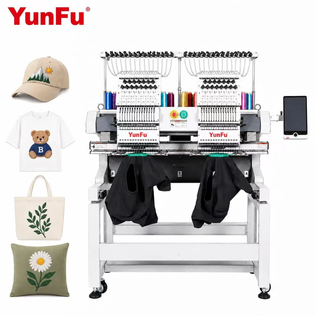 Long-time Production Computer Embroidery 2 Heads 12/15 Needle Factory Direct-Sale Machine Support Cap T-shirt Embroidery Stable