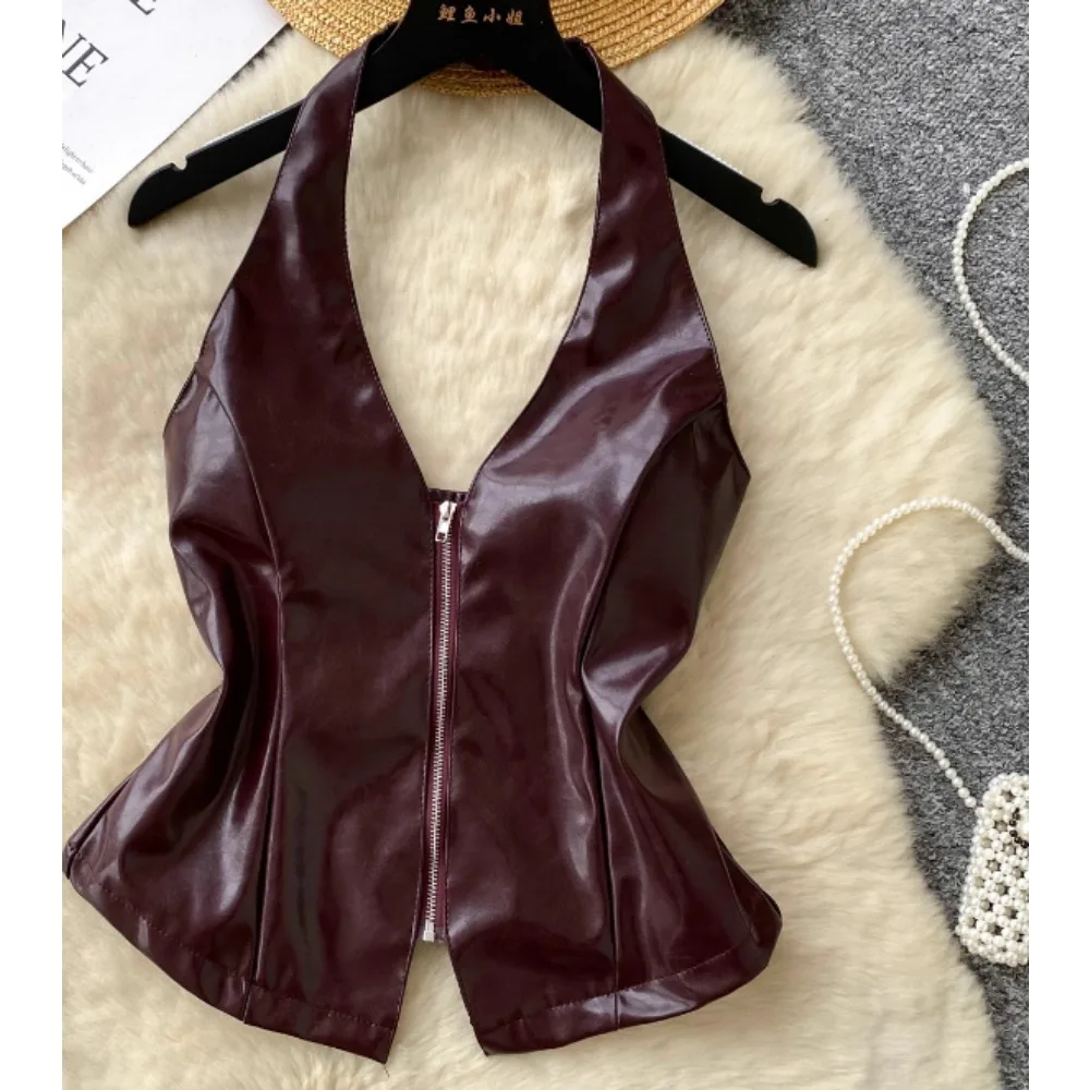 

Сексуальная базовая майка без рукавов с v-образным вырезом, корейский модный укороченный топ Y2k, осенне-зимняя женская одежда