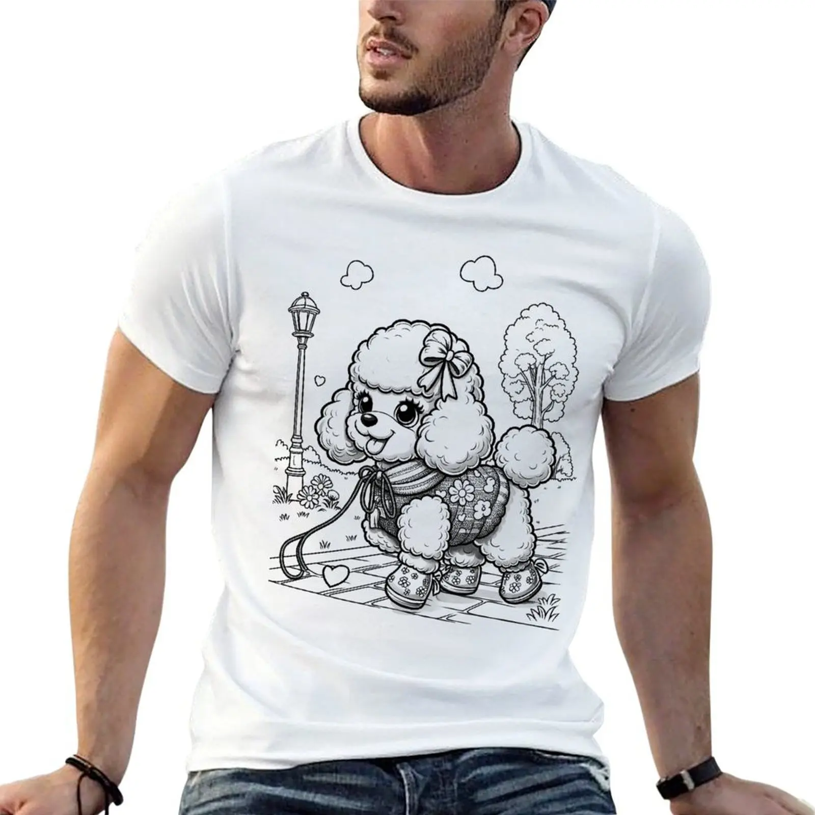 The toy poodle walking at the park T-Shirt essential t shirt t shirt personalised printed t shirts for man T-shirt