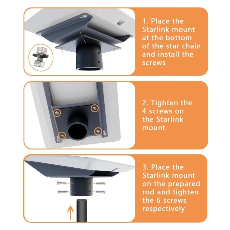 Multiangle Satellite Mast Mount Bracket Stand Waterproof for Enhancing Signals Reception Outdoor Setting Stable Mounting