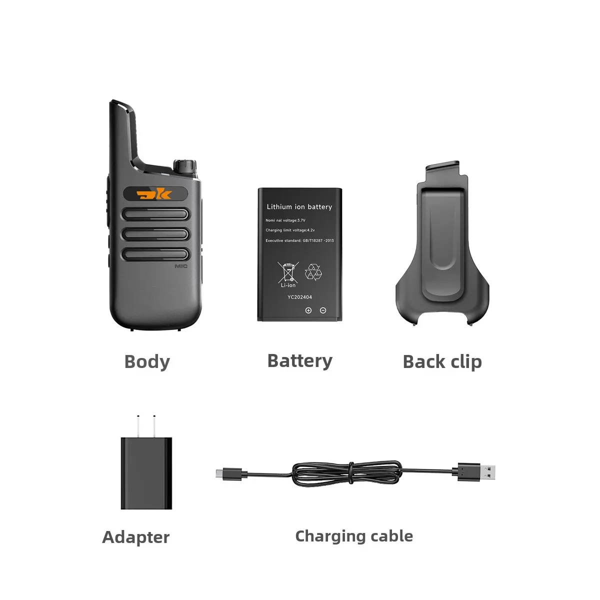 Mini Walkie Talkie 400-480MHz 16Channels UHF Radio Tpye-C Wireless Copy Frequency Portable Two Way Radio for Hotels Restaurants