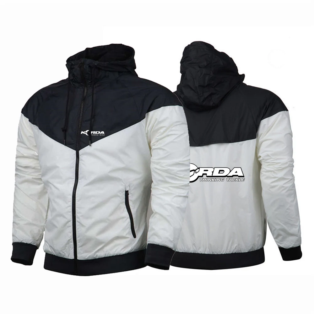 2024 Men Korda Inspired Tribute Spring Autumn Patchwork Five-Color Windbreaker Windproof Casual Hooded Trendy Fashion Print Coat
