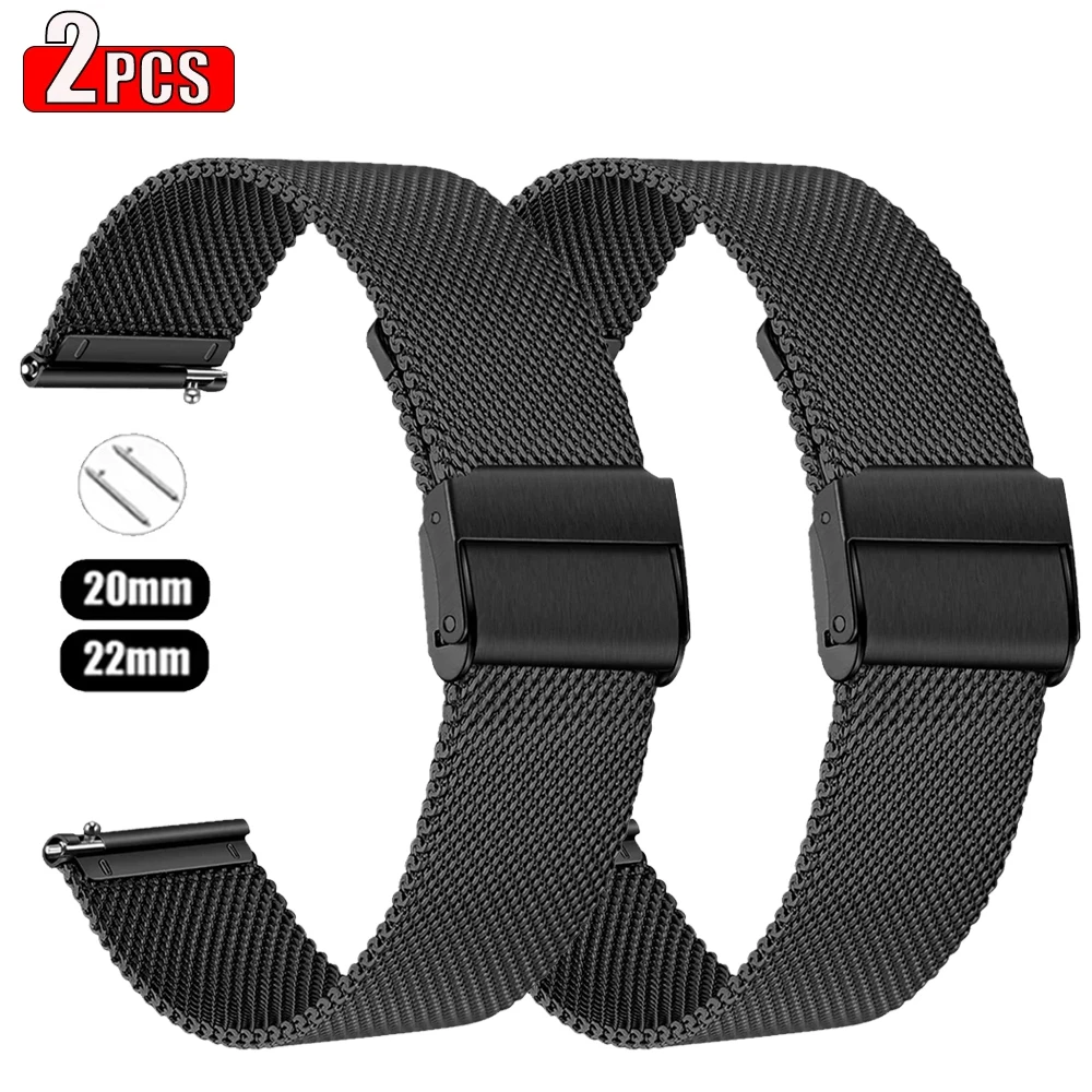 2er-Pack 20mm 22mm Milanese-Armband für Xiaomi Watch S4 S3 S2 S1 Active Pro Mi Watch 2 Pro Color 2 Color Sport Edition Metallarmband