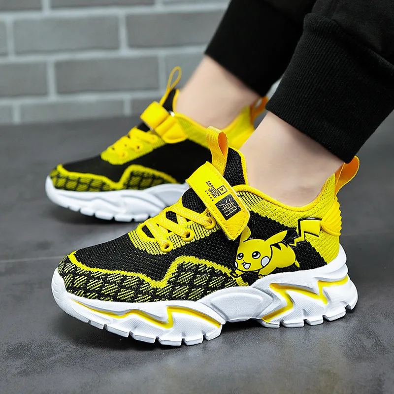 Pikachu Pokemon Children Sports Shoes Cartoon Fashion Anime Boy Girl Sneakers Student Casual Running Shoe Breathable Lightweight