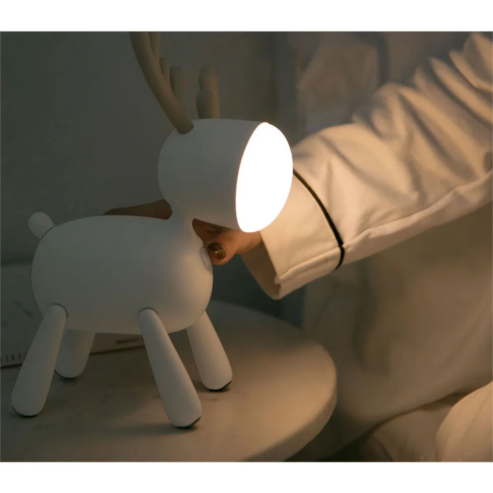 الكرتون LED ضوء الليل الأيائل شكل USB قابلة للشحن الإبداعية أباجورة لينة سيليكون ABS غرفة نوم الديكور المزاج الإضاءة