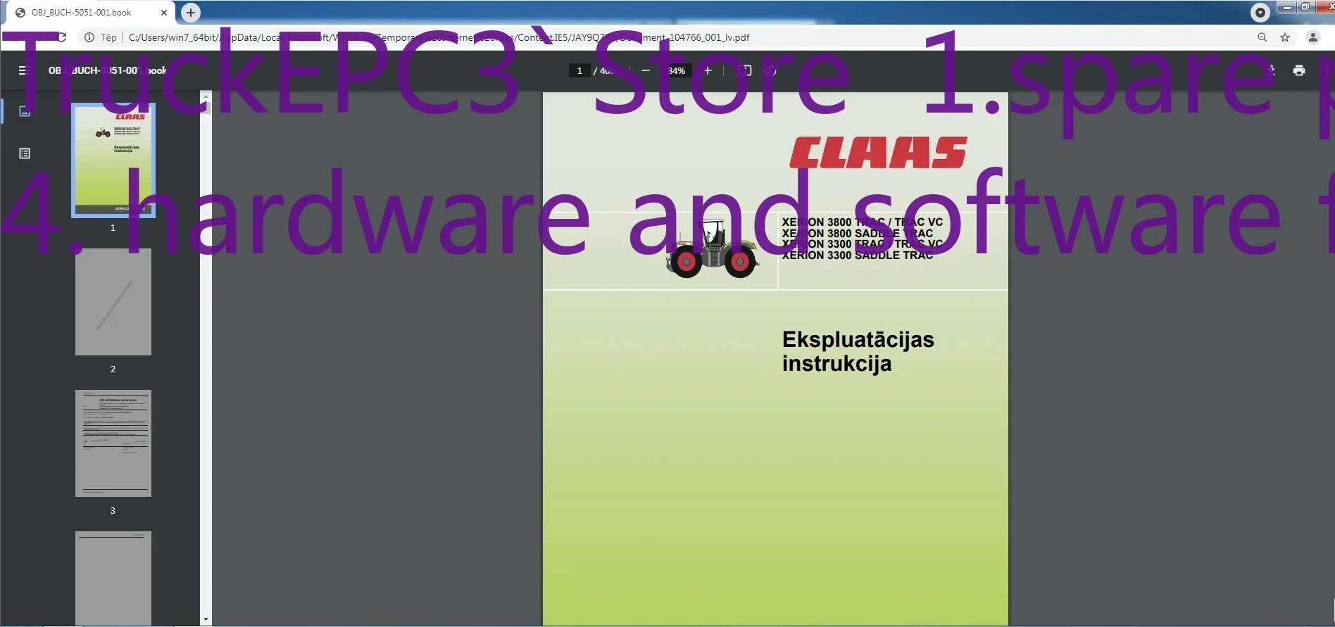 

TruckEPC3 CLAAS WebTIC Автономный латвианский язык 11.2022 Руководство по ремонту оператора и обслуживание Документация DVD