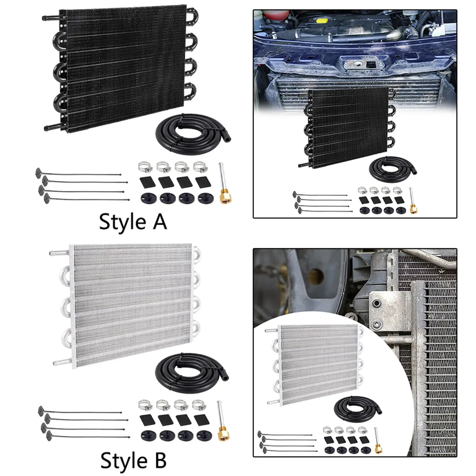 

Universal Fit Oil Cooling Kit Metal for Vehicle Transmission Engine and Differential Enhanced Cooling System