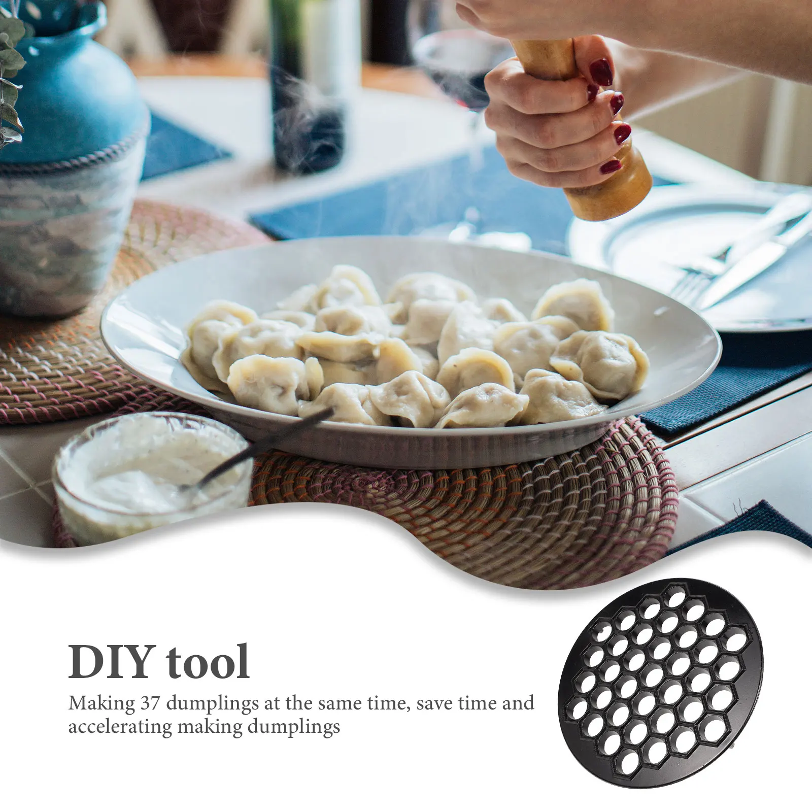 

37 Holes Dumpling Wrapper Mold Kitchen Tool Baozi Maker Reusable Easy Clean Jiaozi Mold Dumplings Shaper Ravioli Making Dough