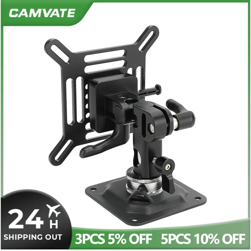 CAMVATE Adjustable VESA Monitor Mount Bracket Base 75x75mm 100x100mm with Wall/Ceiling Mount For 13 to 32\