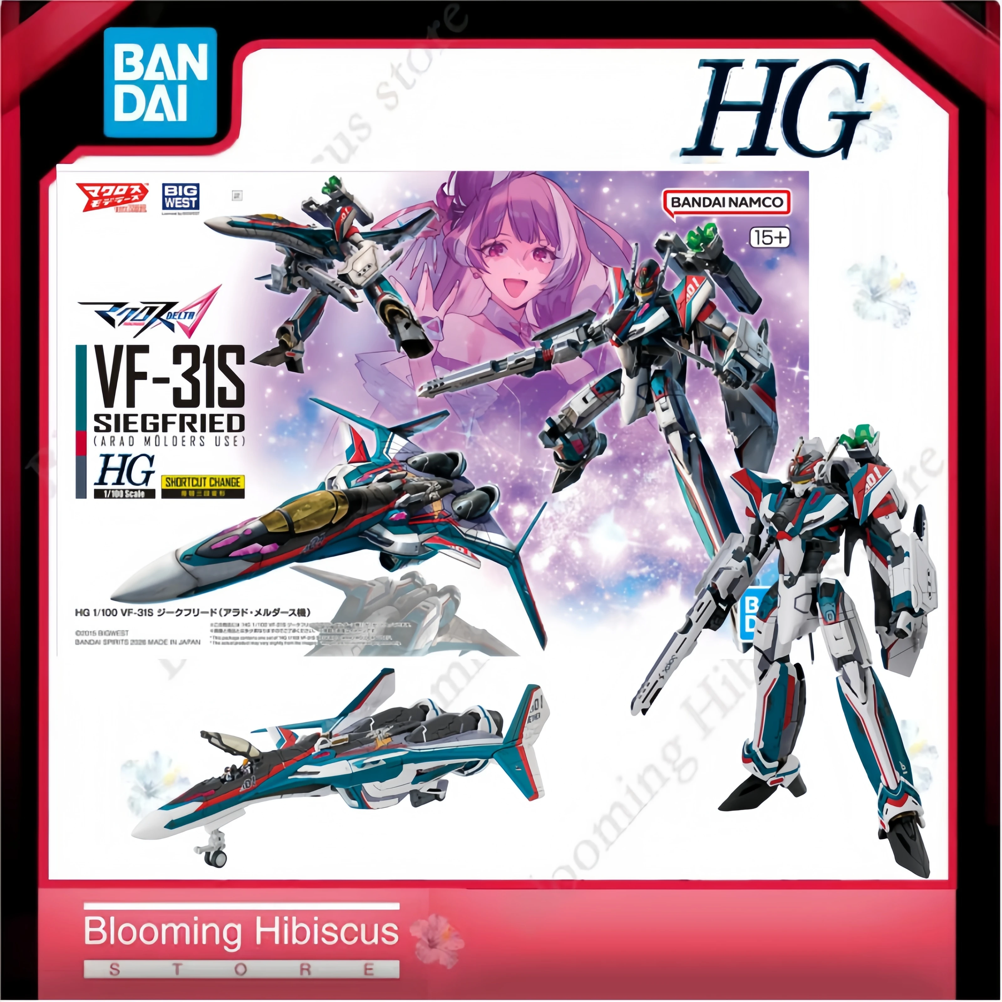 

Japan Bandai Anime Original Model Kit Action Figure Macross delta Series Hg 1/100 Vf-31s Siegfried (Arad Molders Use) In Stock